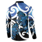 Piwakawaka New Zealand Matariki Button Sweatshirt Maori New Year Silver Fern Blue Galaxy