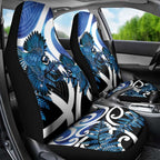 Piwakawaka New Zealand Matariki Car Seat Cover Maori New Year Silver Fern Blue Galaxy