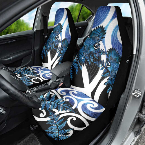 Piwakawaka New Zealand Matariki Car Seat Cover Maori New Year Silver Fern Blue Galaxy
