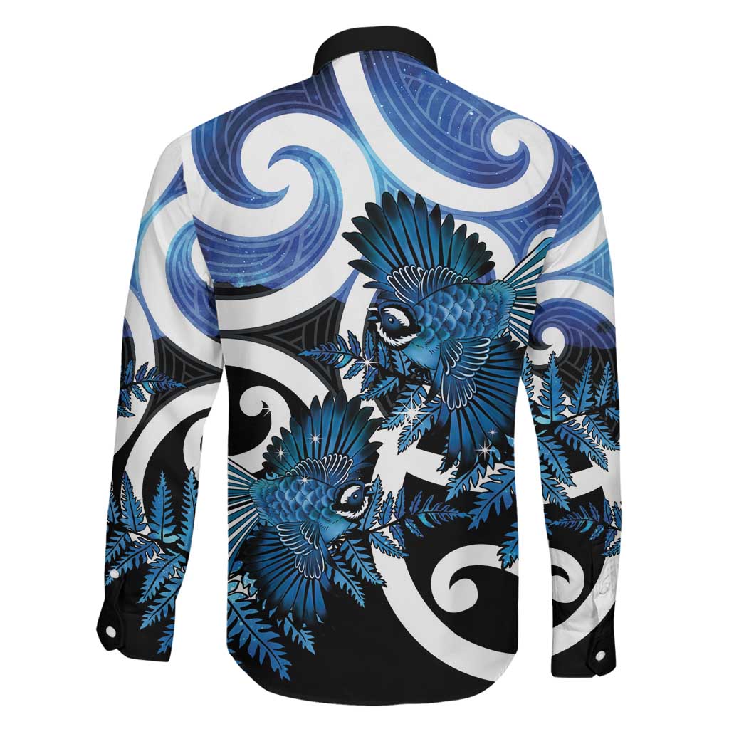 Piwakawaka New Zealand Matariki Family Matching Mermaid Dress and Hawaiian Shirt Maori New Year Silver Fern Blue Galaxy