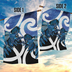 Piwakawaka New Zealand Matariki Garden Flag Maori New Year Silver Fern Blue Galaxy
