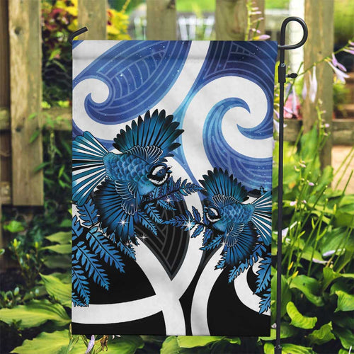 Piwakawaka New Zealand Matariki Garden Flag Maori New Year Silver Fern Blue Galaxy