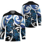 Piwakawaka New Zealand Matariki Hockey Jersey Maori New Year Silver Fern Blue Galaxy