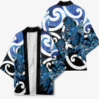Piwakawaka New Zealand Matariki Kimono Maori New Year Silver Fern Blue Galaxy