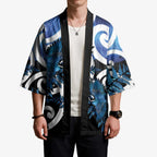 Piwakawaka New Zealand Matariki Kimono Maori New Year Silver Fern Blue Galaxy