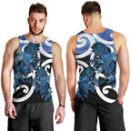 Piwakawaka New Zealand Matariki Men Tank Top Maori New Year Silver Fern Blue Galaxy