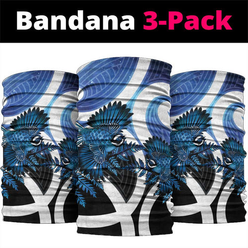Piwakawaka New Zealand Matariki Neck Gaiter Maori New Year Silver Fern Blue Galaxy