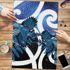 Piwakawaka New Zealand Matariki Puzzle Maori New Year Silver Fern Blue Galaxy