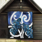Piwakawaka New Zealand Matariki Quilt Maori New Year Silver Fern Blue Galaxy