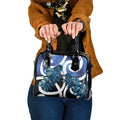 Piwakawaka New Zealand Matariki Shoulder Handbag Maori New Year Silver Fern Blue Galaxy