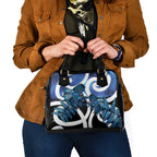 Piwakawaka New Zealand Matariki Shoulder Handbag Maori New Year Silver Fern Blue Galaxy
