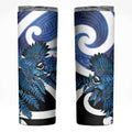 Piwakawaka New Zealand Matariki Skinny Tumbler Maori New Year Silver Fern Blue Galaxy