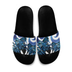 Piwakawaka New Zealand Matariki Slide Sandals Maori New Year Silver Fern Blue Galaxy