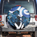 Piwakawaka New Zealand Matariki Spare Tire Cover Maori New Year Silver Fern Blue Galaxy