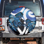 Piwakawaka New Zealand Matariki Spare Tire Cover Maori New Year Silver Fern Blue Galaxy