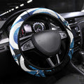 Piwakawaka New Zealand Matariki Steering Wheel Cover Maori New Year Silver Fern Blue Galaxy