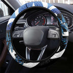 Piwakawaka New Zealand Matariki Steering Wheel Cover Maori New Year Silver Fern Blue Galaxy