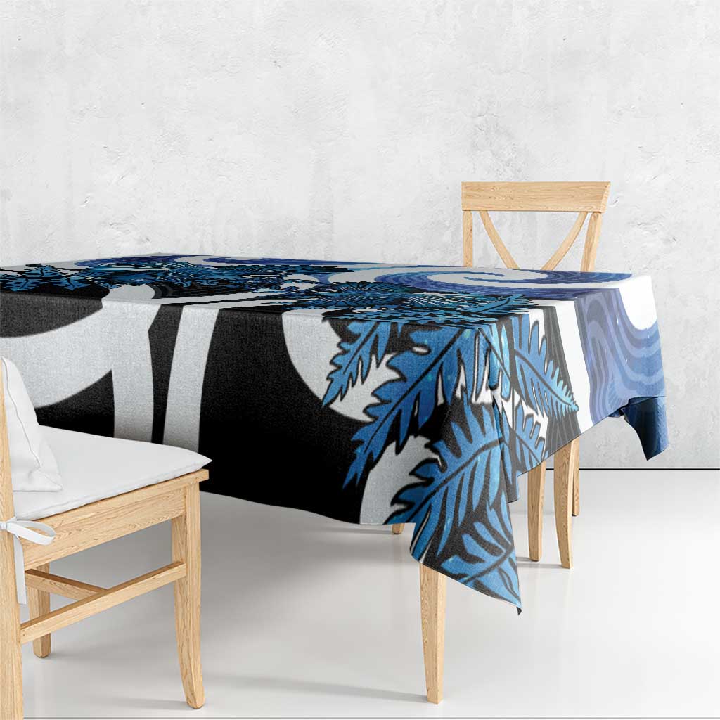 Piwakawaka New Zealand Matariki Tablecloth Maori New Year Silver Fern Blue Galaxy