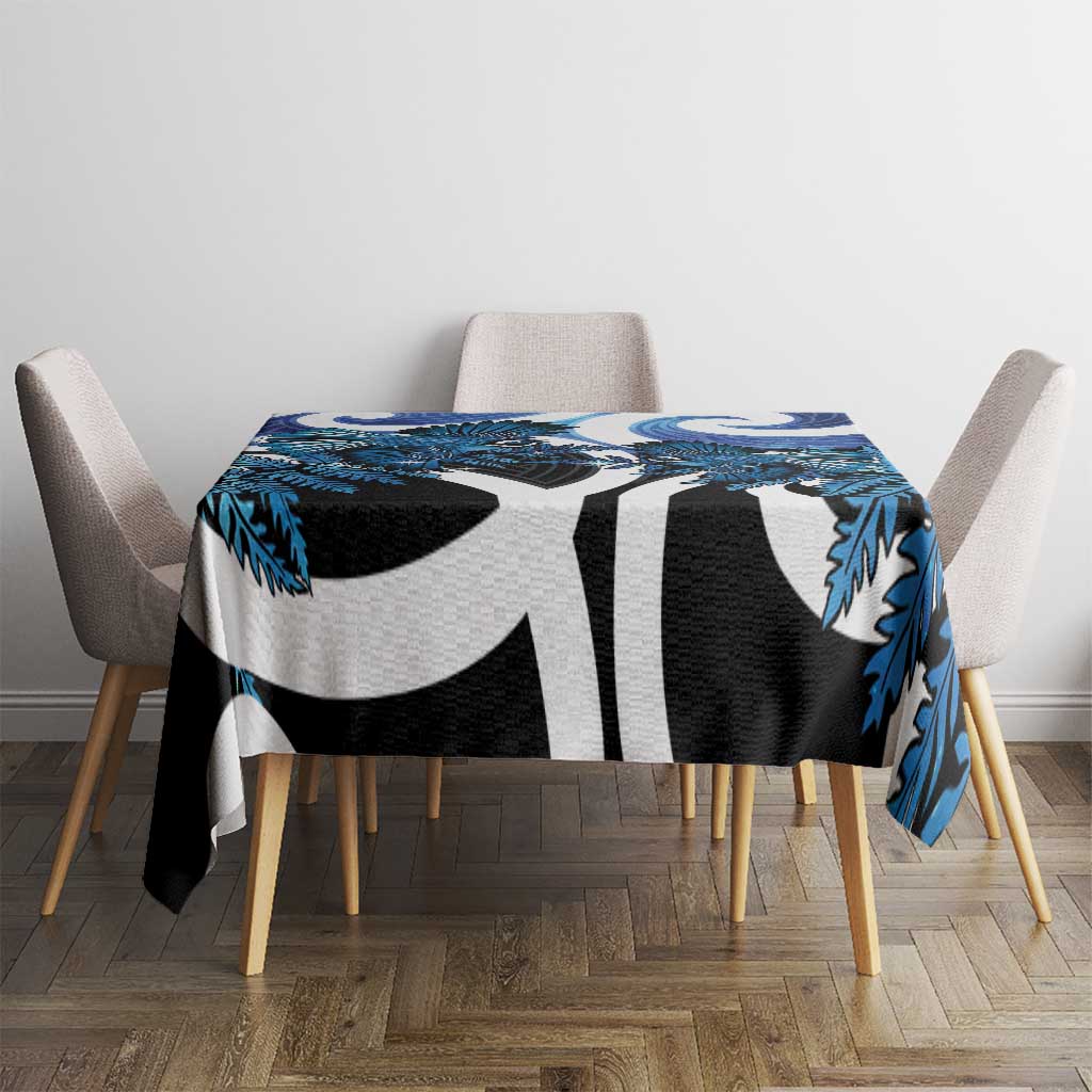 Piwakawaka New Zealand Matariki Tablecloth Maori New Year Silver Fern Blue Galaxy