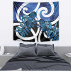 Piwakawaka New Zealand Matariki Tapestry Maori New Year Silver Fern Blue Galaxy