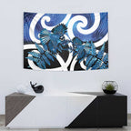 Piwakawaka New Zealand Matariki Tapestry Maori New Year Silver Fern Blue Galaxy
