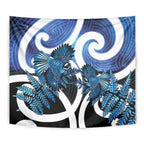 Piwakawaka New Zealand Matariki Tapestry Maori New Year Silver Fern Blue Galaxy