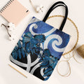 Piwakawaka New Zealand Matariki Tote Bag Maori New Year Silver Fern Blue Galaxy