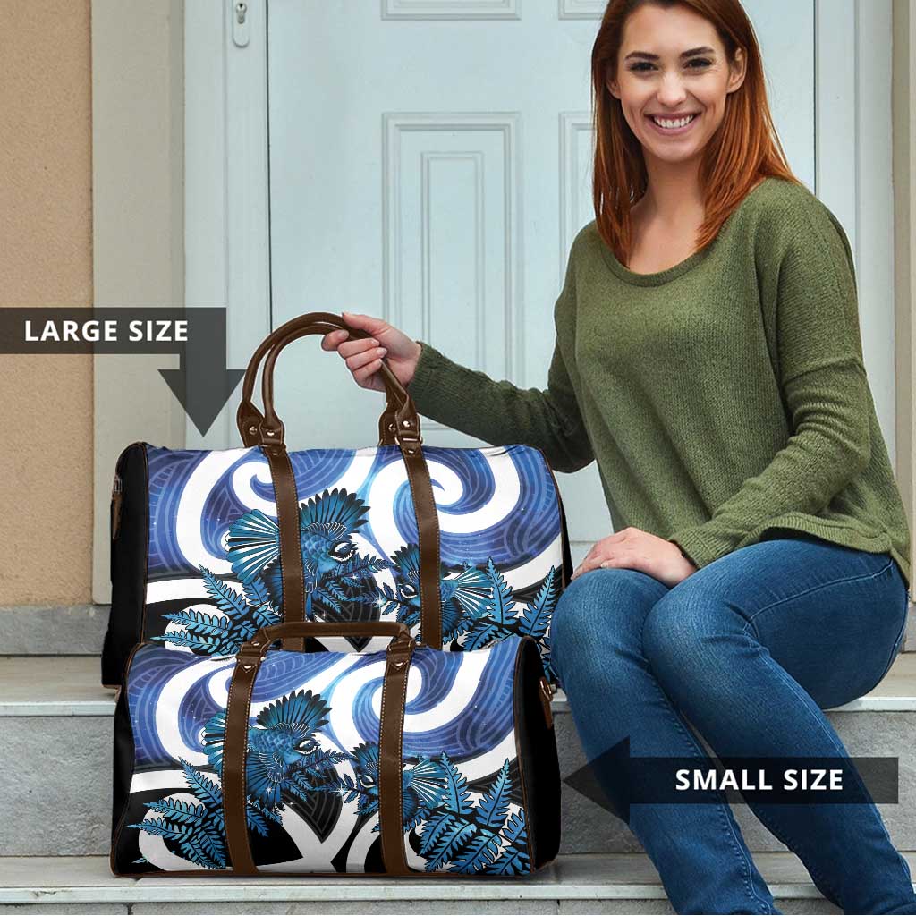Piwakawaka New Zealand Matariki Travel Bag Maori New Year Silver Fern Blue Galaxy
