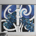Piwakawaka New Zealand Matariki Window Curtain Maori New Year Silver Fern Blue Galaxy