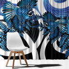 Piwakawaka New Zealand Matariki Window Curtain Maori New Year Silver Fern Blue Galaxy