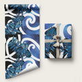 Piwakawaka New Zealand Matariki Wrapping Paper Maori New Year Silver Fern Blue Galaxy