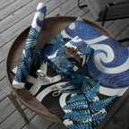 Piwakawaka New Zealand Matariki Wrapping Paper Maori New Year Silver Fern Blue Galaxy