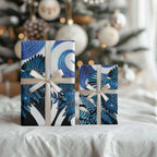Piwakawaka New Zealand Matariki Wrapping Paper Maori New Year Silver Fern Blue Galaxy