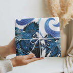 Piwakawaka New Zealand Matariki Wrapping Paper Maori New Year Silver Fern Blue Galaxy