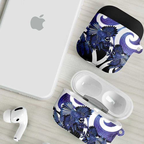 Piwakawaka New Zealand Matariki AirPods Case Maori New Year Silver Fern Purple Galaxy