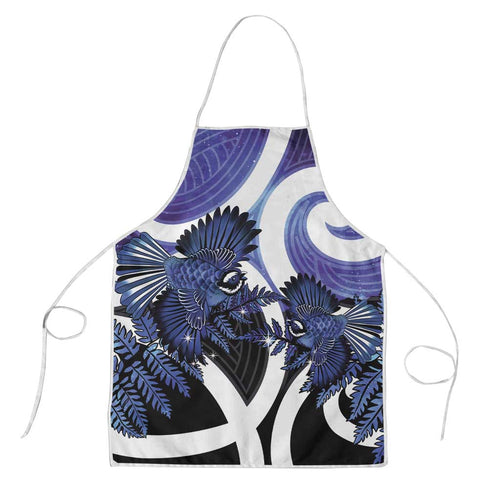 Piwakawaka New Zealand Matariki Apron Maori New Year Silver Fern Purple Galaxy