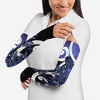 Piwakawaka New Zealand Matariki Arm Sleeves Maori New Year Silver Fern Purple Galaxy