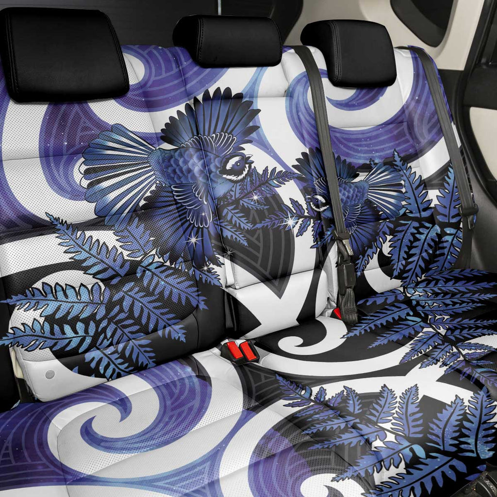 Piwakawaka New Zealand Matariki Back Car Seat Cover Maori New Year Silver Fern Purple Galaxy