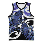 Piwakawaka New Zealand Matariki Basketball Jersey Maori New Year Silver Fern Purple Galaxy