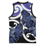 Piwakawaka New Zealand Matariki Basketball Jersey Maori New Year Silver Fern Purple Galaxy