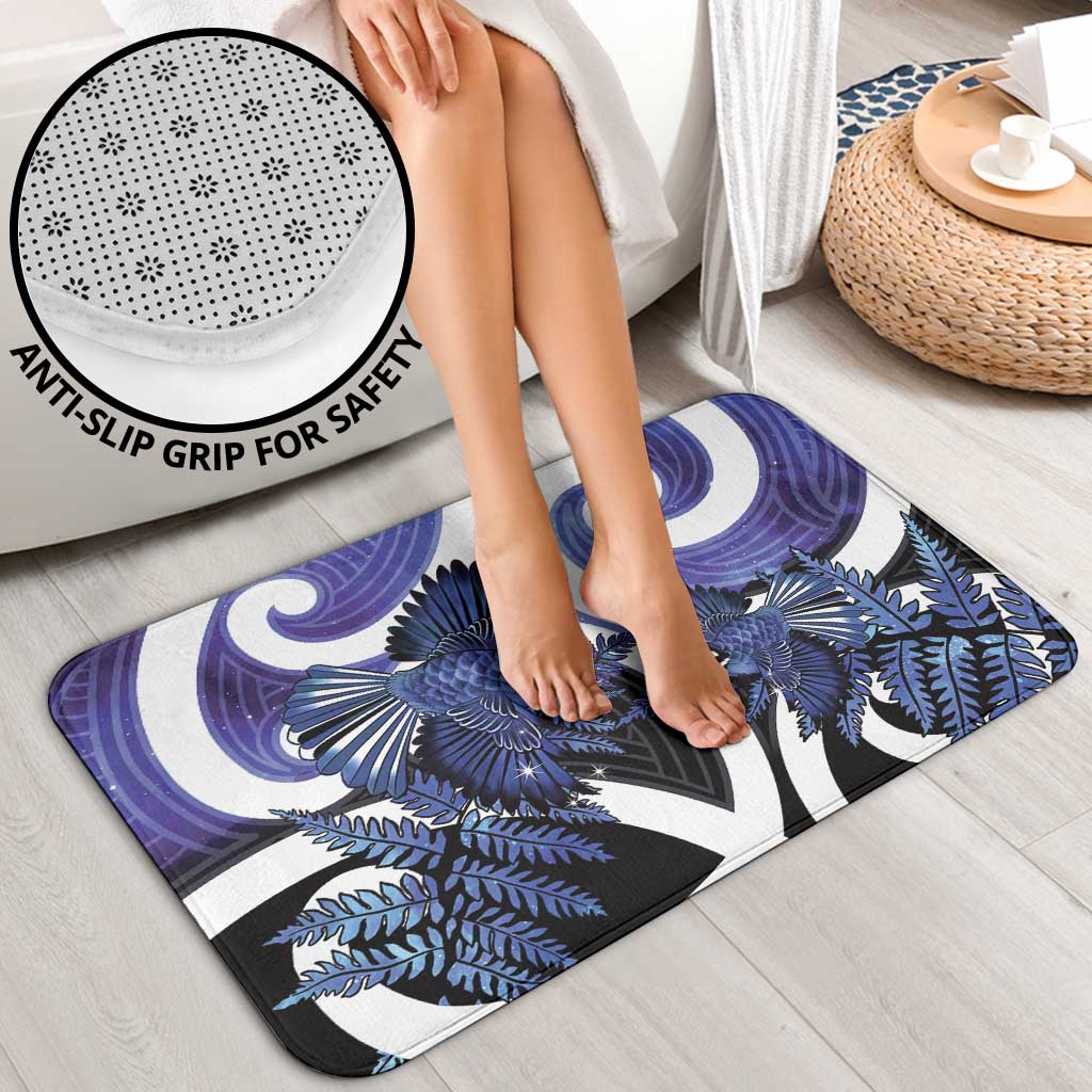 Piwakawaka New Zealand Matariki Bathroom Set Maori New Year Silver Fern Purple Galaxy