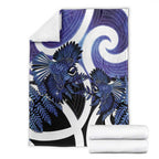 Piwakawaka New Zealand Matariki Blanket Maori New Year Silver Fern Purple Galaxy
