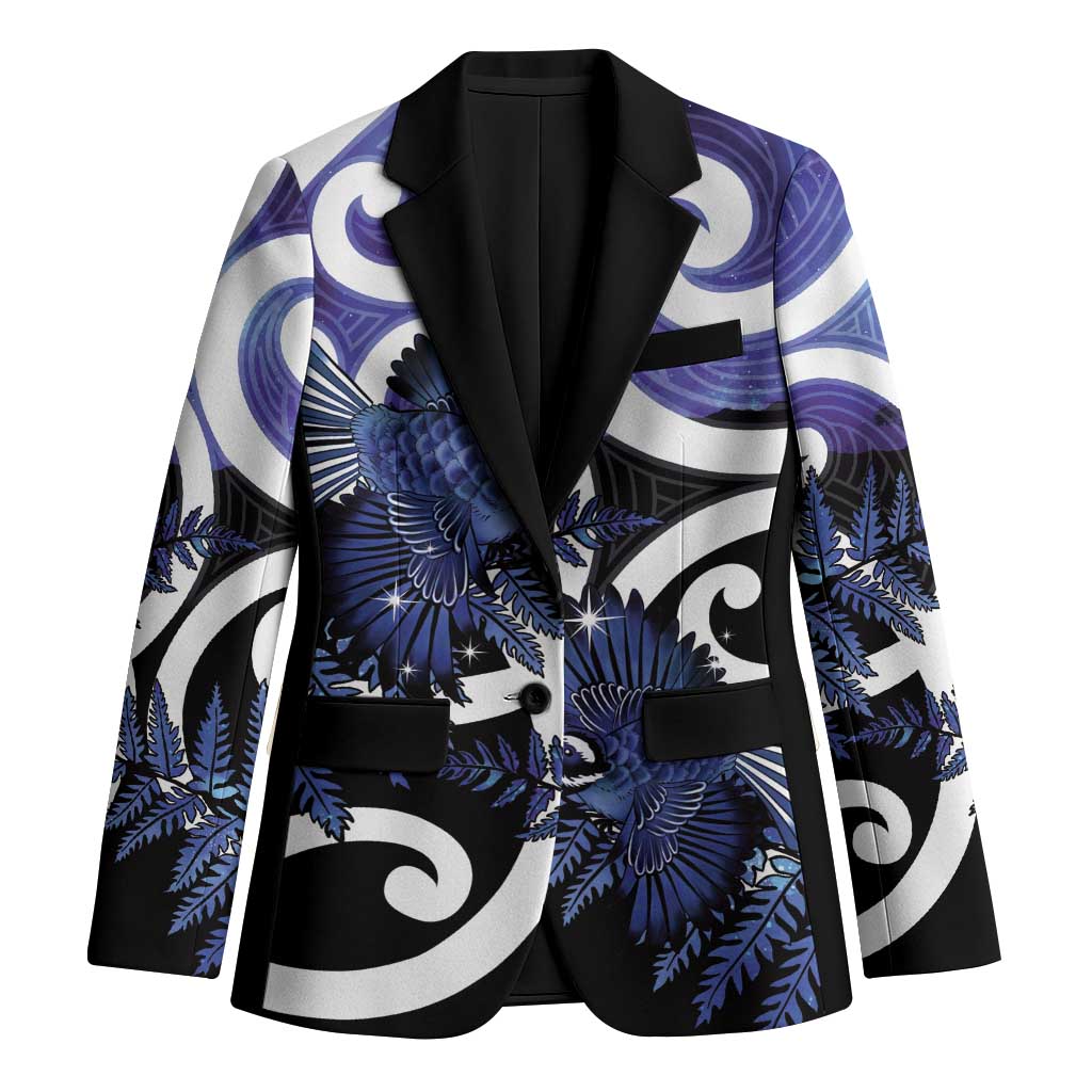 Piwakawaka New Zealand Matariki Blazer Maori New Year Silver Fern Purple Galaxy