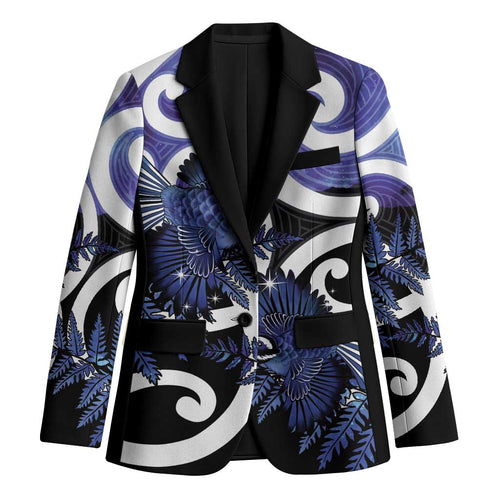 Piwakawaka New Zealand Matariki Blazer Maori New Year Silver Fern Purple Galaxy