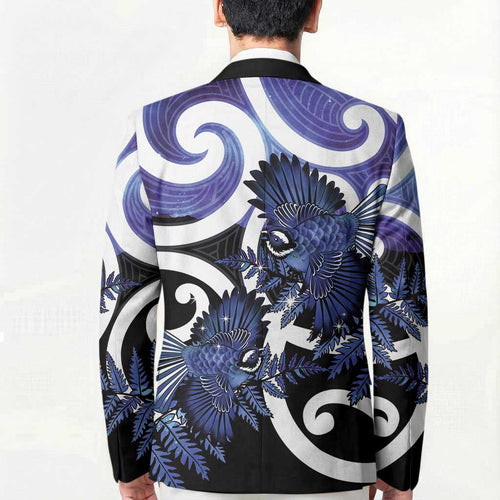 Piwakawaka New Zealand Matariki Blazer Maori New Year Silver Fern Purple Galaxy