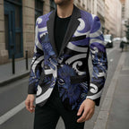 Piwakawaka New Zealand Matariki Blazer Maori New Year Silver Fern Purple Galaxy