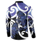 Piwakawaka New Zealand Matariki Button Sweatshirt Maori New Year Silver Fern Purple Galaxy