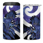 Piwakawaka New Zealand Matariki 4 in 1 Can Cooler Tumbler Maori New Year Silver Fern Purple Galaxy