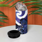 Piwakawaka New Zealand Matariki 4 in 1 Can Cooler Tumbler Maori New Year Silver Fern Purple Galaxy