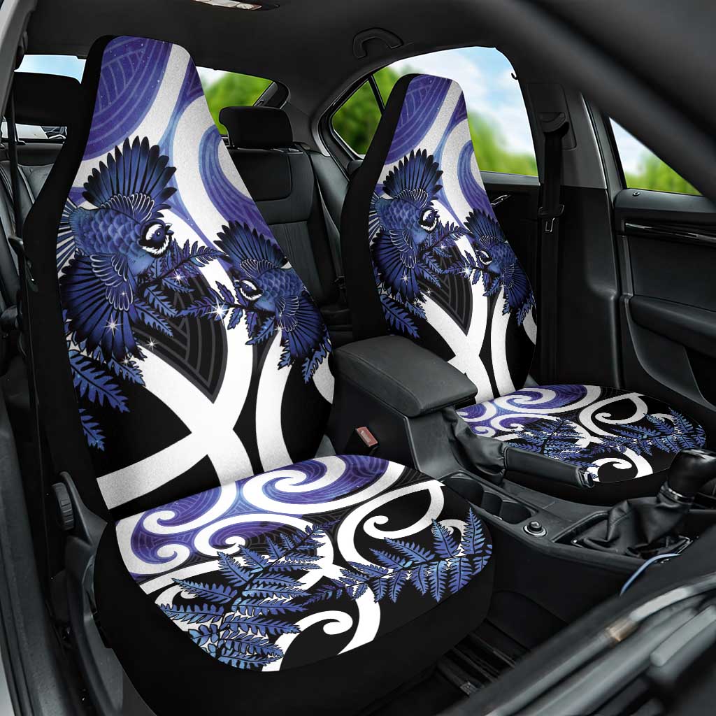 Piwakawaka New Zealand Matariki Car Seat Cover Maori New Year Silver Fern Purple Galaxy